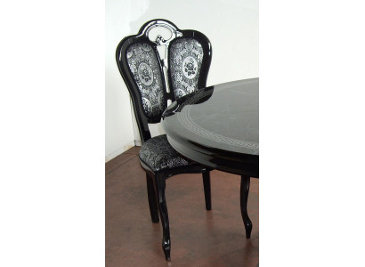 Silla negra de diseño plateado para sala de estar comedor, sillas de madera acolchadas hechas en Italia.