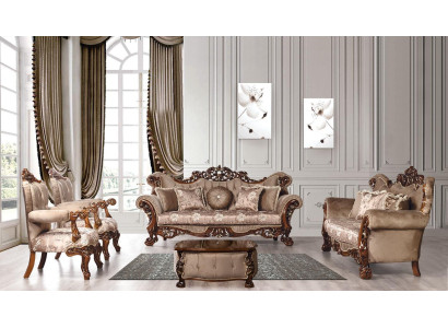 Conjunto de sofá Sofá Couch Beige Mesa de centro Tapicería Muebles Terciopelo 5 piezas Sofás