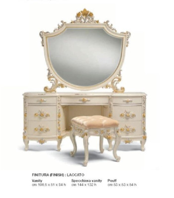 Conjunto de tocador espejo mesa de tocador mesa consola Beige