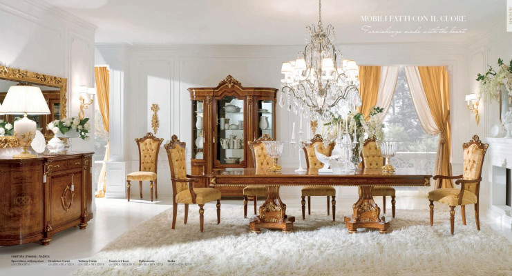 Mesa de comedor esquinera Mesa Grande Mesas de lujo XXL Comedor Barroco