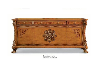 Cómoda de lujo xxl Aparador Comodines Muebles de madera Aparador Armario Marrón