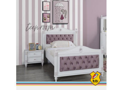 Mesa de noche de diseño para cama de dormitorio juvenil de 2 piezas.