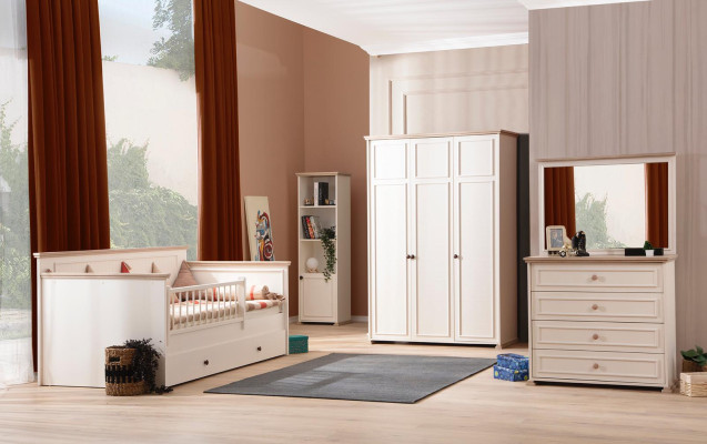 Armario de ropa beige Armario Dormitorio infantil Estantes Juvenil Infantil