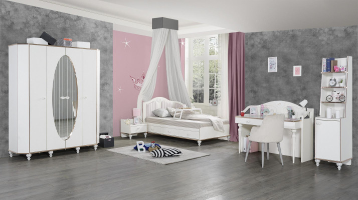 Camas de lujo Cama infantil Dormitorio infantil Cama Muebles para niños Madera Morado Nuevo