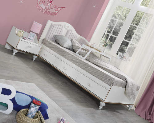 Camas de lujo Cama infantil Dormitorio infantil Cama Muebles para niños Madera Morado Nuevo