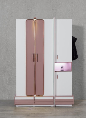 Armario de madera de lujo para niñas, diseño de muebles, nuevo, rosa, habitación infantil.