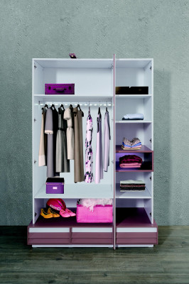 Armario de madera de lujo para niñas, diseño de muebles, nuevo, rosa, habitación infantil.