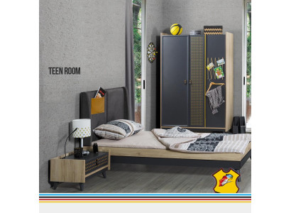 Diseñador habitación infantil mesita de noche cama armario de dormitorio de 3 piezas