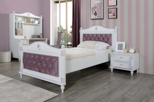 Juego de muebles para habitación de niños Cama Mesita de noche Armario Set de muebles de 4 piezas