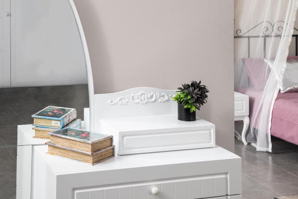 Cama mesita de noche cómoda 6 piezas Dormitorio moderno Dormitorio de lujo