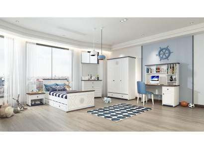 Juego de dormitorio de lujo para jóvenes cama mesita de noche armario muebles 5 piezas. Nuevo