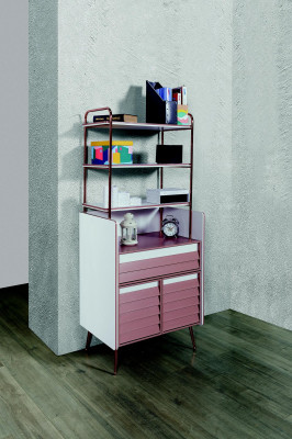 Sala infantil completa Cama Armario Cómoda Espejo Estantería de pared 7 piezas