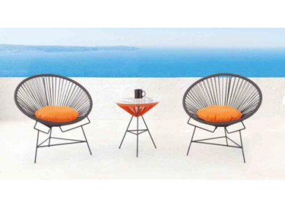 Juego de sillas con 2 sillones, mesa, sillas, cojines, muebles de jardín, terraza.