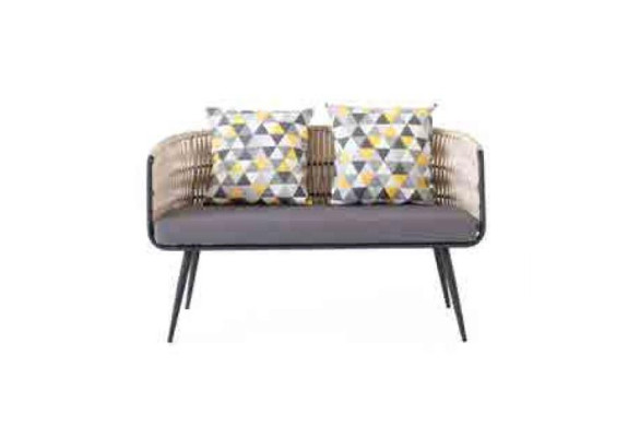 Muebles de jardín Conjunto de sofá Mesa Taburete Sillón Porche Conjunto de asientos de 4 piezas.