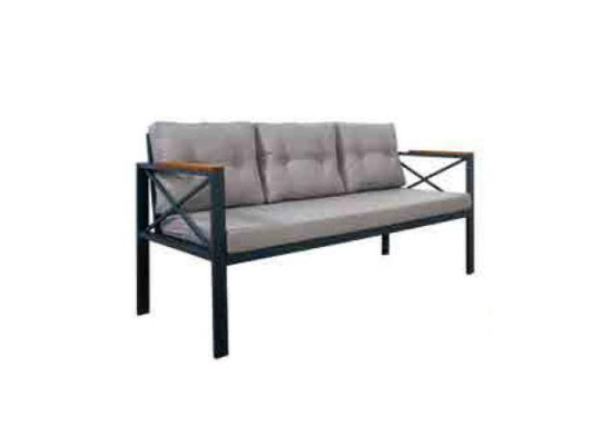 Conjunto de muebles de jardín gris moderno: silla, taburete, mesa, porche, set de 4 piezas.