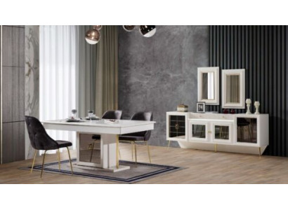 Conjunto completo de mesa de comedor 6x sillas Set de comedor Grupo de comedor Madera Mesa 9 piezas