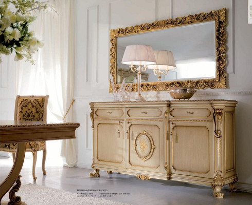 Grupo de comedor mesa de comedor sillón lujo madera beige juego de 8 piezas