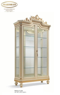 Vitrina armarios vitrinas de madera muebles de lujo salón beige armario.