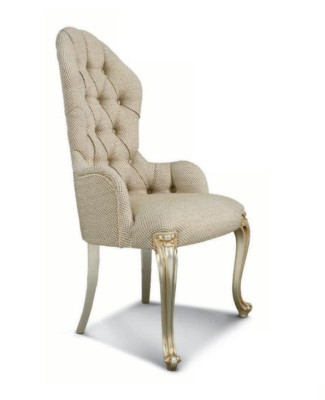 Conjunto de comedor de lujo de madera beige de 6 piezas para comedor, rincón de comida, mesa y silla.
