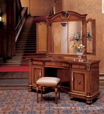 Elegante mesa de maquillaje con espejo - lujoso conjunto de tocador para dormitorio
