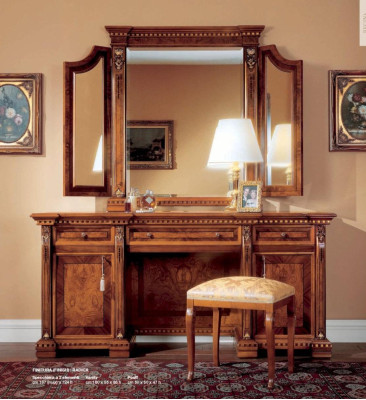 Vanity tables Dressing table Chest of drawers Mirror Wood Brown Set Bedroom