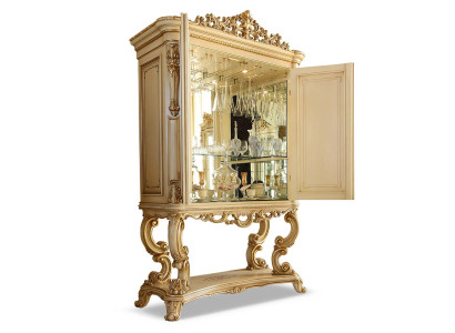 Bar en casa Mueble bar Bar de lujo Estante de vino Armario de vino Armario Beige Madera
