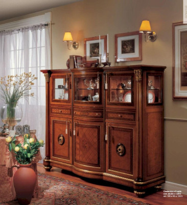 Armario cómoda armarios aparador madera sala de estar muebles marrón barroco