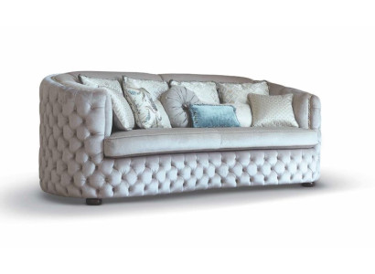 Sofá Chesterfield de tres plazas, Sofás de 3 plazas Sala de estar Gris Tela