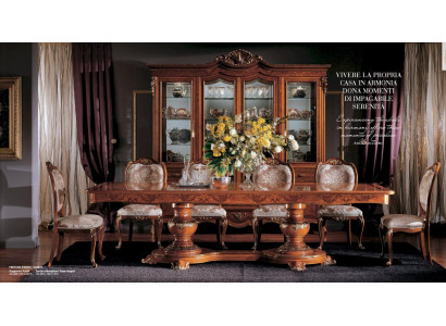 Mesa de comedor Mesa Comedor Rincón de comedor Madera Grande Marrón Estilo barroco Comedor