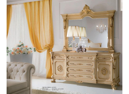 Cómoda espejo tocador tocador consola beige conjunto dormitorio