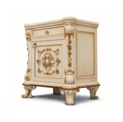 Set de dormitorio cama mesita de noche taburete cama doble de lujo beige