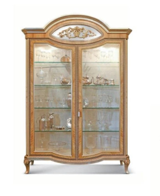 Vitrina de lujo armarios vitrinas de madera muebles de salón oro beige