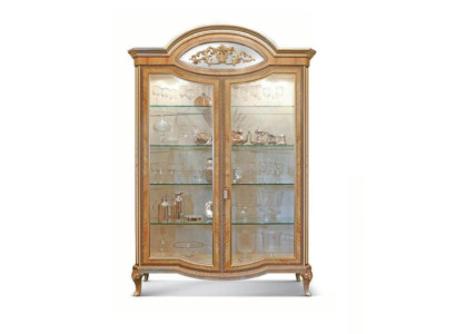 Vitrina de lujo armarios vitrinas de madera muebles de salón oro beige