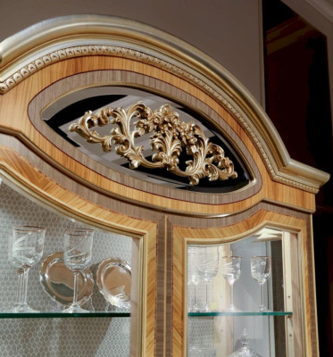 Vitrina de lujo armarios vitrinas de madera muebles de salón oro beige