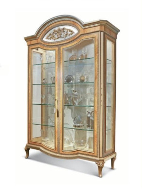 Vitrina de lujo armarios vitrinas de madera muebles de salón oro beige