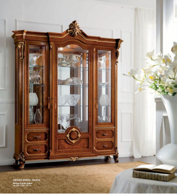 Vitrina gabinetes de lujo Vitrinas de madera Muebles de sala de estar Armario Marrón