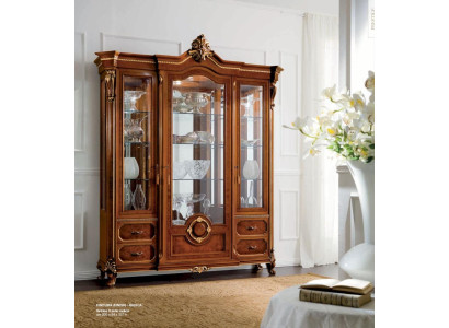 Vitrina gabinetes de lujo Vitrinas de madera Muebles de sala de estar Armario Marrón