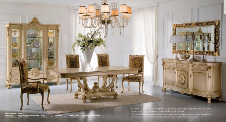 Vitrina de lujo Armarios Vitrinas Madera Muebles de salón Beige Barroco