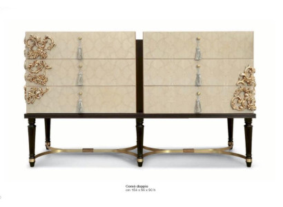 Cómoda aparador armarios de lujo cómodas dormitorio madera beige.