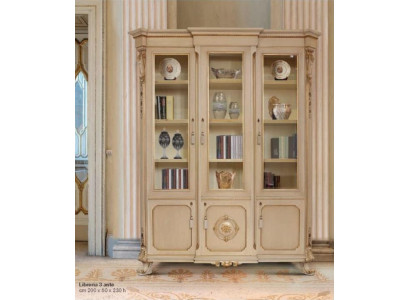 Vitrina de sala de estar lujo grande armarios vitrinas madera sala de estar beige barroco.