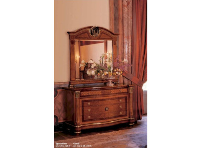 Grupo Cómoda Espejo Dormitorio Madera Mueble Armario Tocador Marrón Nuevo