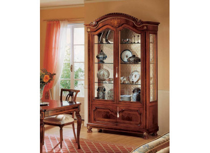 Vitrina de lujo marrón armarios Muebles exclusivos Salón madera cristal