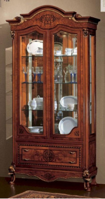 Vitrina armarios marrón vitrinas armario de lujo cristal madera sala de estar nuevo