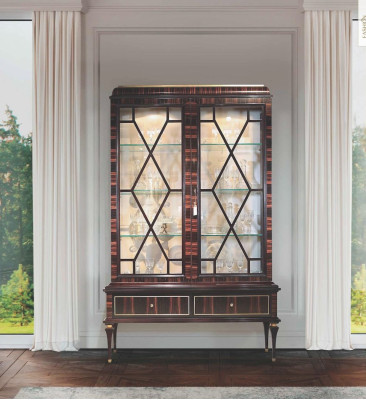 Vitrina armarios vitrinas armario de lujo sala de estar madera marrón vidrio
