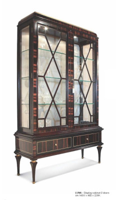 Vitrina armarios vitrinas armario de lujo sala de estar madera marrón vidrio
