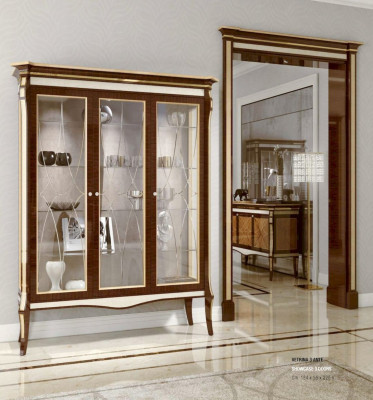 Vitrina con puertas armario vitrinas armario sala de estar madera marrón