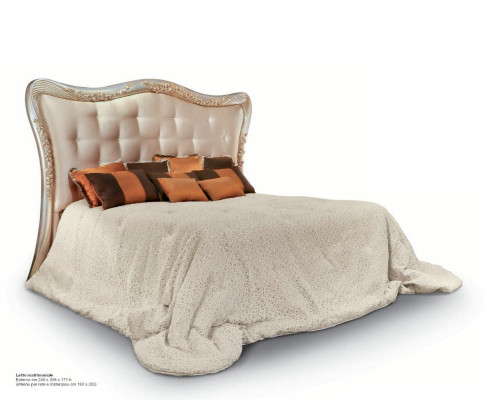 Cama Cama doble Chesterfield Tela Lujo Camas Madera Dormitorio