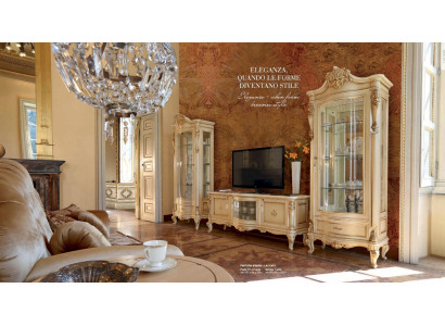 Vitrina de lujo gabinetes de madera vitrinas muebles de sala beige barroco
