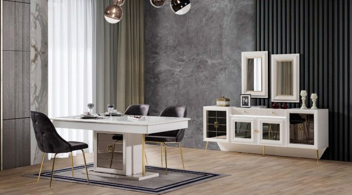 Mesa Mesa de comedor Mesa de comedor Comedor Madera Mesas Comida Lujo Muebles Nuevo