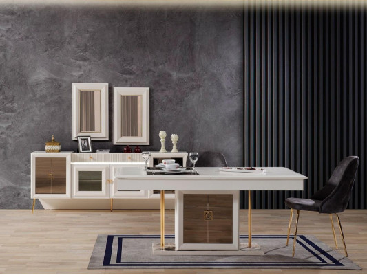 Mesa Mesa de comedor Mesa de comedor Comedor Madera Mesas Comida Lujo Muebles Nuevo
